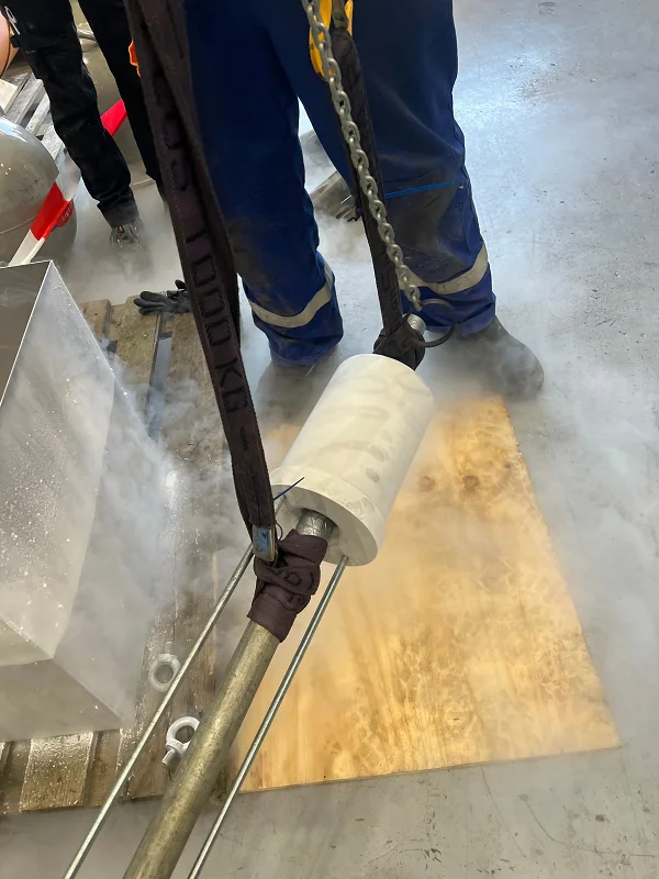 Nozzle after Liquid Nitrogen Pipe Freezing